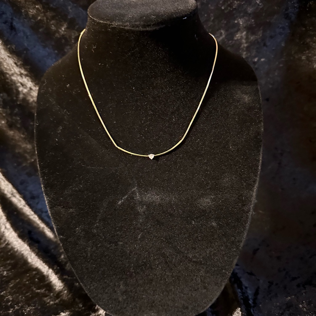 Nwt Anne Marie Gold Necklace With Diamond Accent